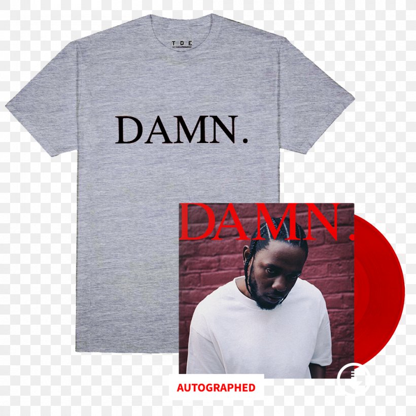 T-shirt DAMN. Phonograph Record Grammy Award For Best Rap Album LP Record, PNG, 1000x1000px, Watercolor, Cartoon, Flower, Frame, Heart Download Free