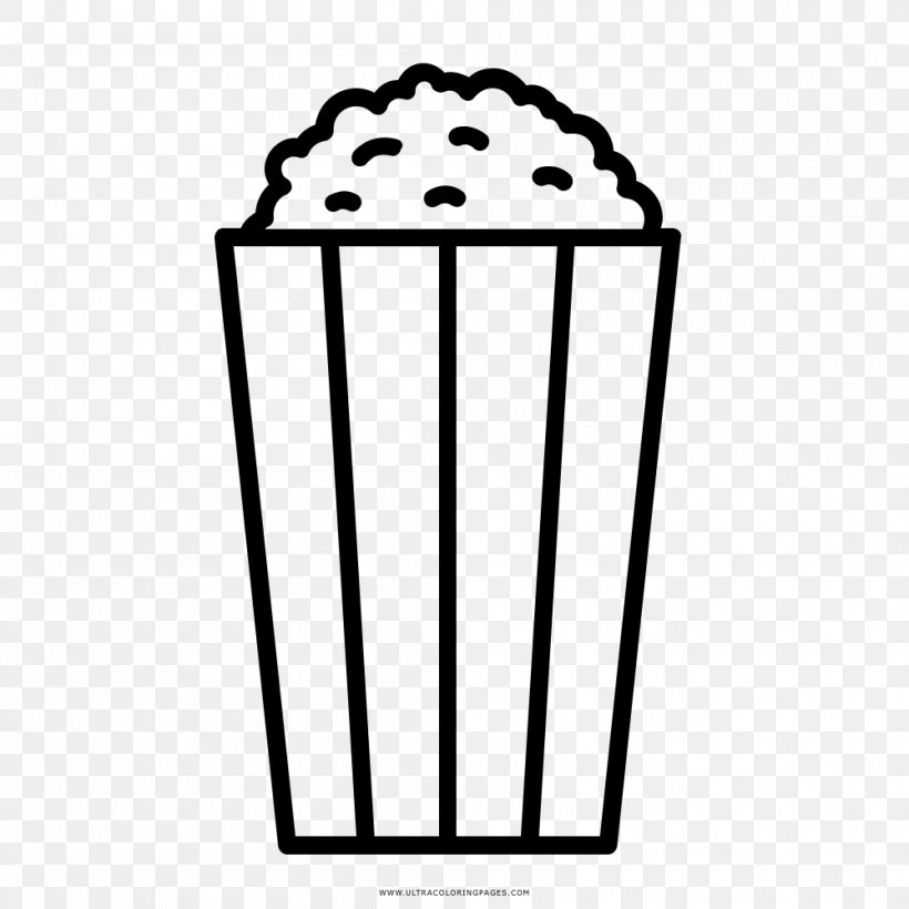 Popcorn Drawing Coloring Book Maize, PNG, 1000x1000px, Popcorn, Area, Black, Black And White, Child Download Free