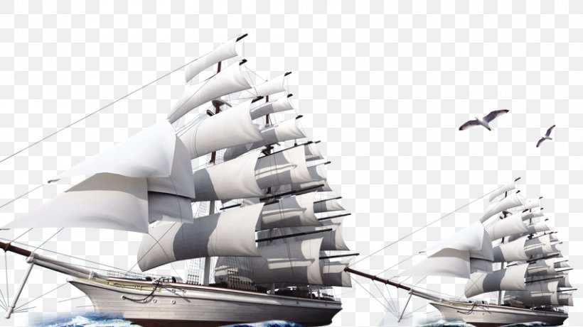 Sailing Ship, PNG, 850x478px, Sail, Boat, Clipper, Sailboat, Sailing Download Free