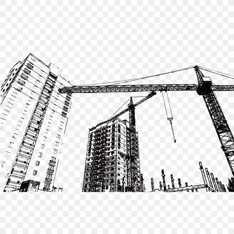 Building Architectural Engineering Project, PNG, 1000x1000px, Building, Architectural Engineering, Area, Black And White, Consultant Download Free