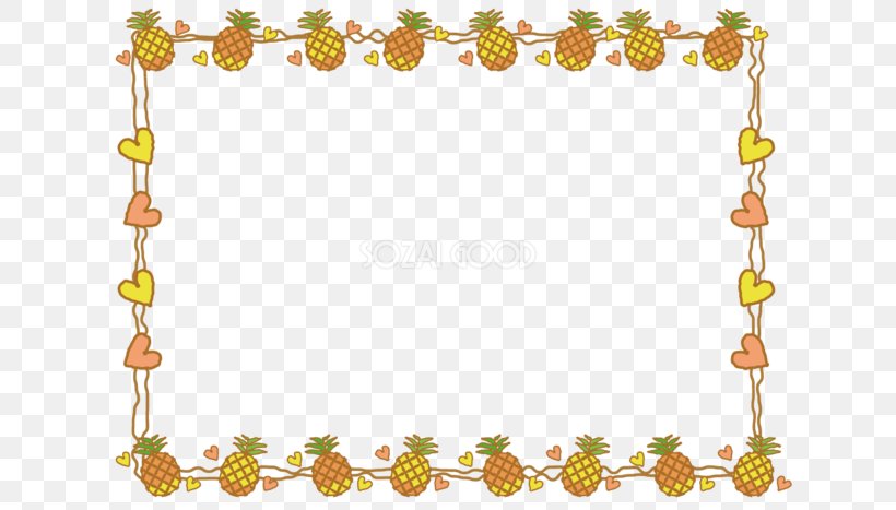 Decorative Borders Pineapple Clip Art, PNG, 660x467px, Decorative Borders, Border, Branch, Flora, Floral Design Download Free