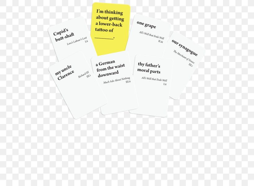 Shakespeare's Plays Card Game Playing Card Bard Party Game, PNG, 532x600px, Card Game, Bard, Board Game, Brand, Cards Against Humanity Download Free