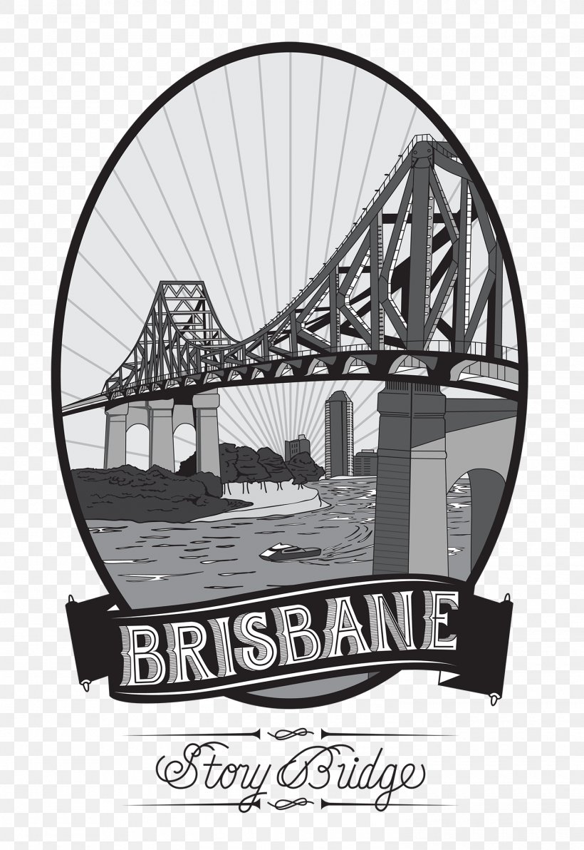 Story Bridge Brisbane Central Business District Bridges Over The Brisbane River Graphic Design, PNG, 1500x2182px, Story Bridge, Art, Black And White, Brand, Bridge Download Free