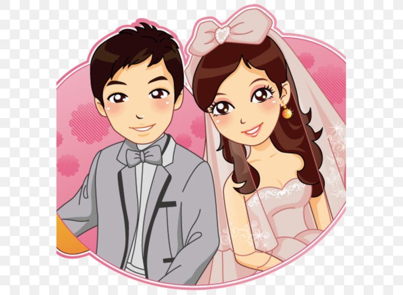 Marriage Wedding Comics, PNG, 600x600px, Watercolor, Cartoon, Flower, Frame, Heart Download Free