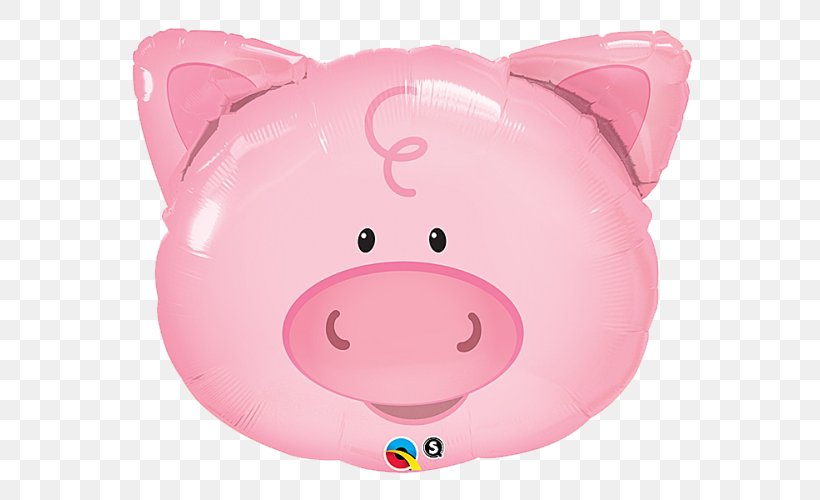 Mylar Balloon Playful Pig Party, PNG, 593x500px, Balloon, Animal, Anniversary, Birthday, Bopet Download Free