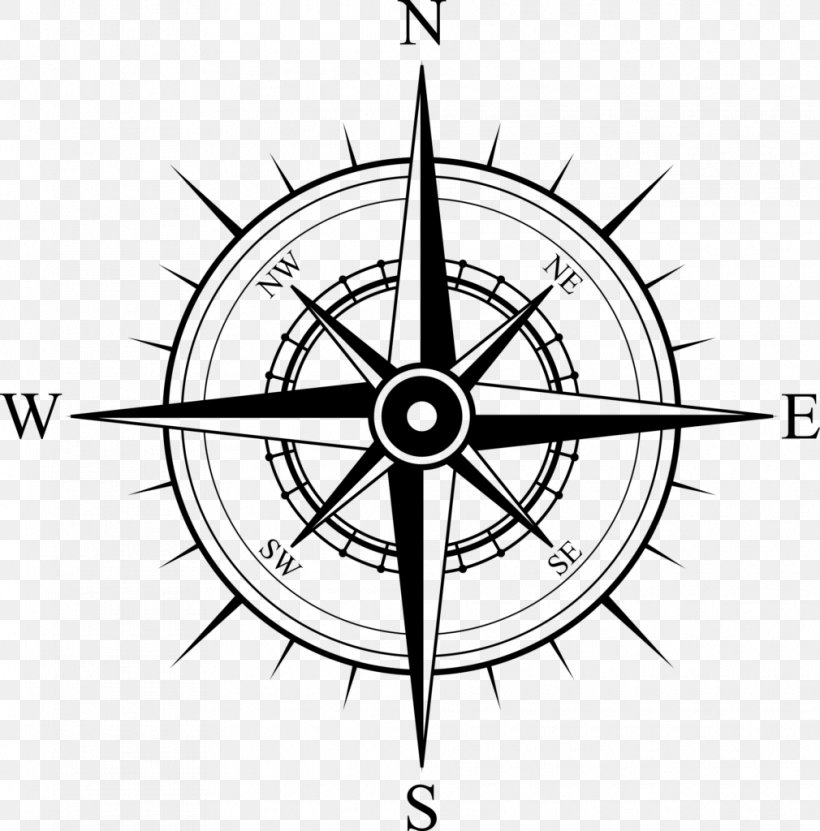 North Compass Rose Map, PNG, 1010x1024px, North, Artwork, Bicycle Wheel, Black And White, Cardinal Direction Download Free