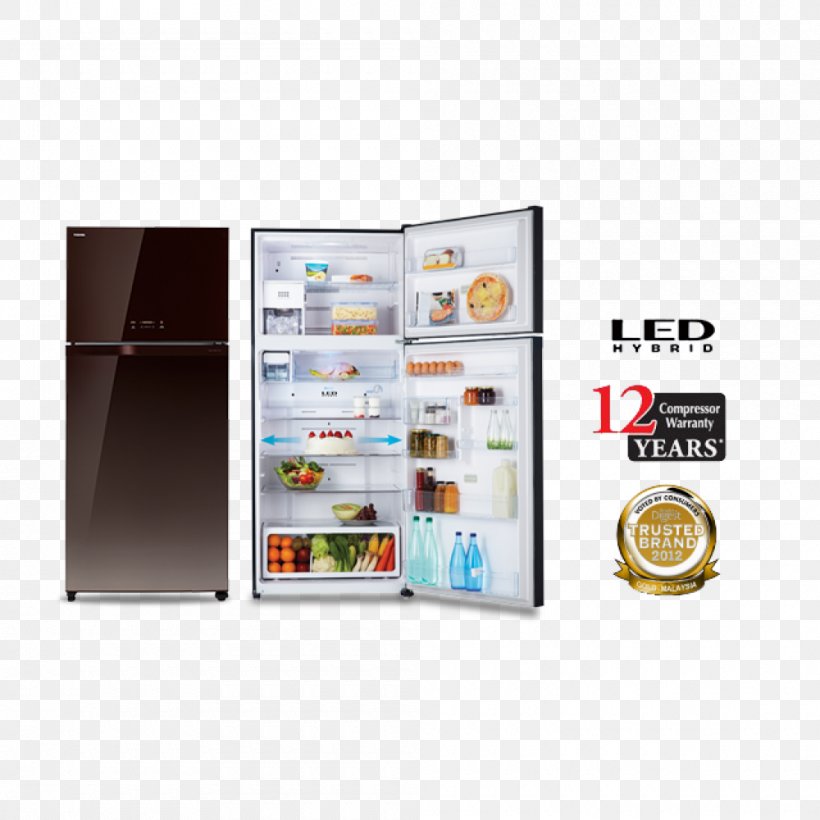 Refrigerator Toshiba LG Electronics Home Appliance Electricity, PNG, 1000x1000px, Refrigerator, Compressor, Door, Electricity, Freezers Download Free