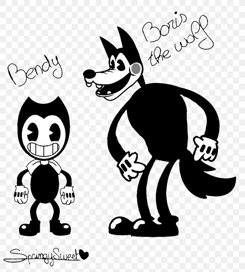 Bendy And The Ink Machine Dog Five Nights At Freddy's Drawing Image, PNG, 976x1084px, Bendy And The Ink Machine, Black, Black And White, Carnivoran, Cartoon Download Free