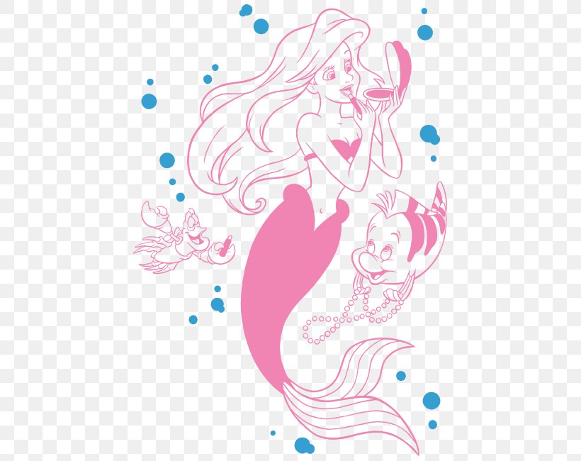 Mermaid Ariel Phonograph Record Flounder Sticker, PNG, 650x650px, Watercolor, Cartoon, Flower, Frame, Heart Download Free