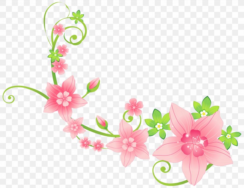 Pink Flowers Floral Design Clip Art, PNG, 6268x4826px, Flower, Blossom, Branch, Color, Cut Flowers Download Free