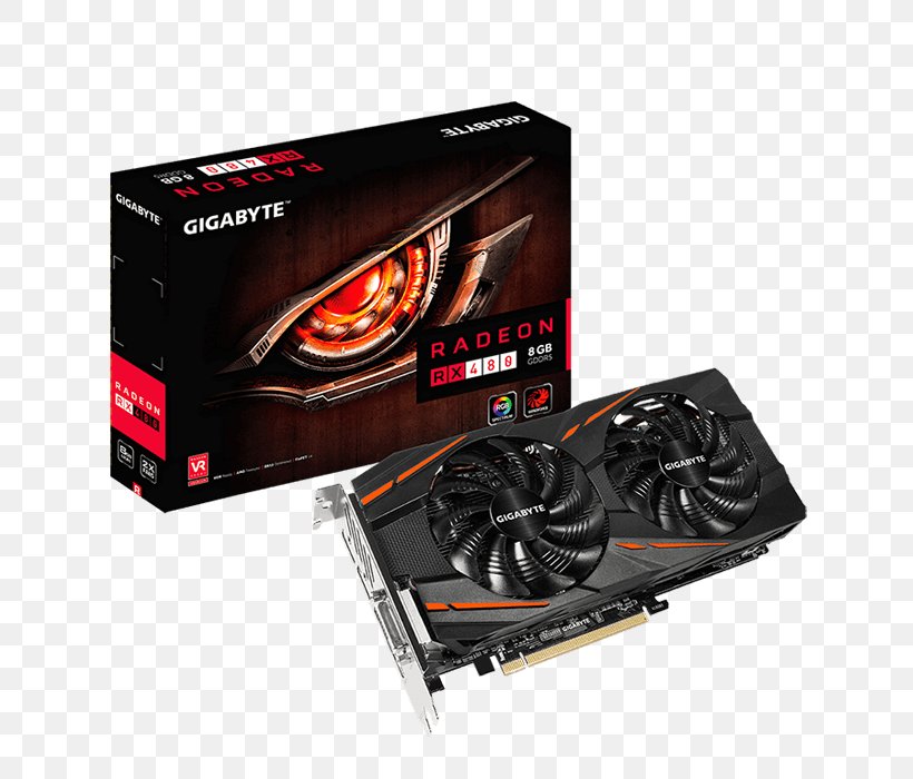 Graphics Cards & Video Adapters Gigabyte Technology GDDR5 SDRAM AMD Radeon 400 Series, PNG, 700x700px, Graphics Cards Video Adapters, Amd Firepro, Amd Radeon 400 Series, Amd Radeon 500 Series, Amd Radeon Rx 480 Download Free