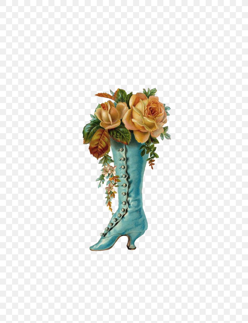 Victorian Era Shoe Boot Flower Clip Art, PNG, 748x1067px, Victorian Era, Antique, Art, Artificial Flower, Boot Download Free