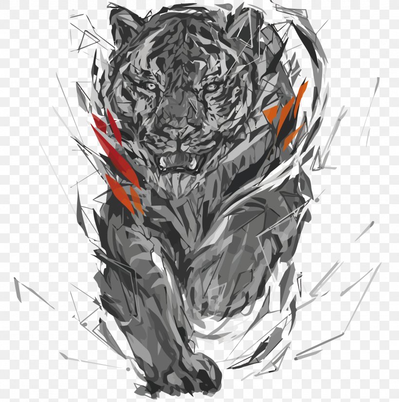 Polygon Digital Art Sketch, PNG, 1500x1513px, Tiger, Animal, Art, Artist, Automotive Design Download Free