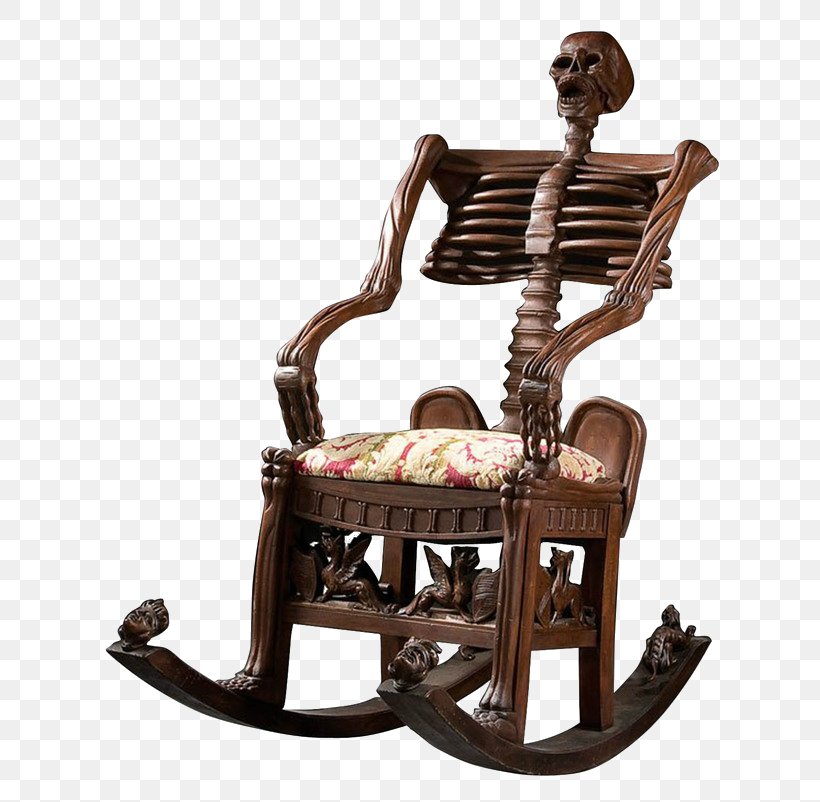 Rocking Chairs Skull Furniture Skeleton, PNG, 660x802px, Chair, Antique Furniture, Bone, Floor, Furniture Download Free