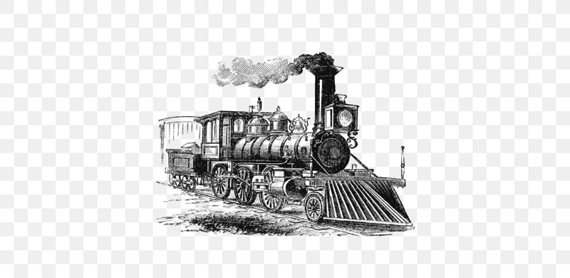 Train Rail Transport Steam Locomotive Clip Art, PNG, 400x400px, Train, Black And White, Horsecar, Locomotive, Motor Vehicle Download Free