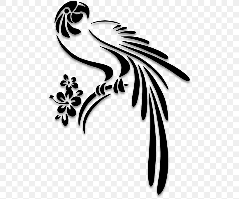 Parrot Bird Silhouette Stencil, PNG, 500x683px, Parrot, Art, Beak, Bird, Black And White Download Free