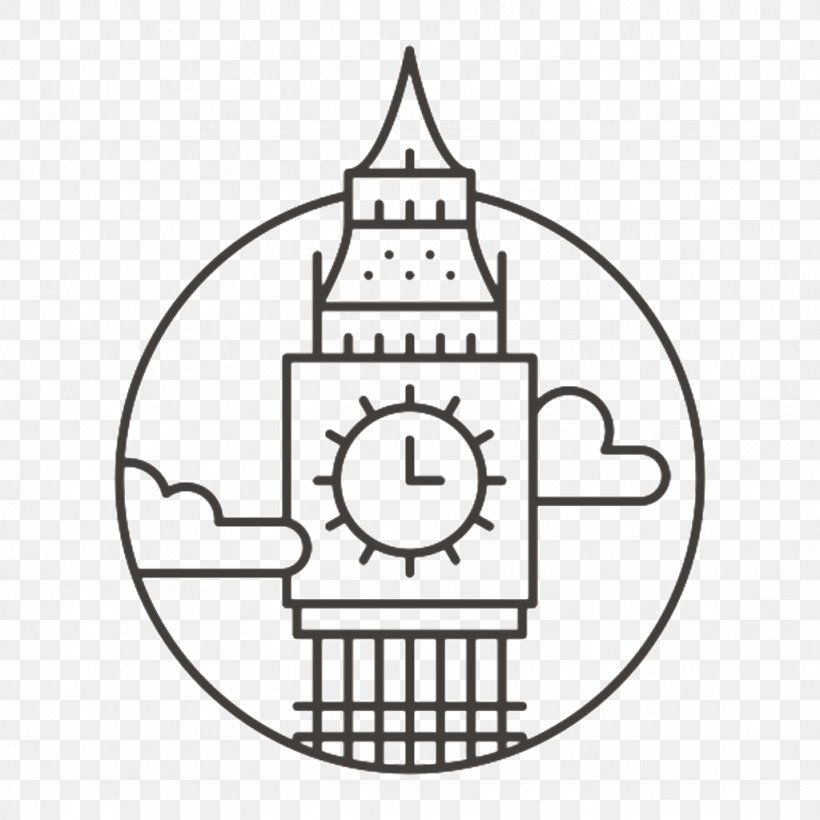 Precise TV Icon Design, PNG, 1024x1024px, Icon Design, Clock Tower, Coloring Book, Line Art, London Download Free