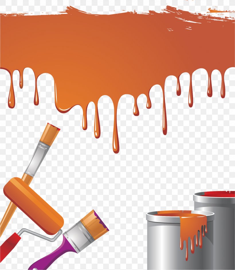 Paint Rollers Brush Bucket, PNG, 1330x1528px, Paint, Brush, Bucket, Material, Orange Download Free