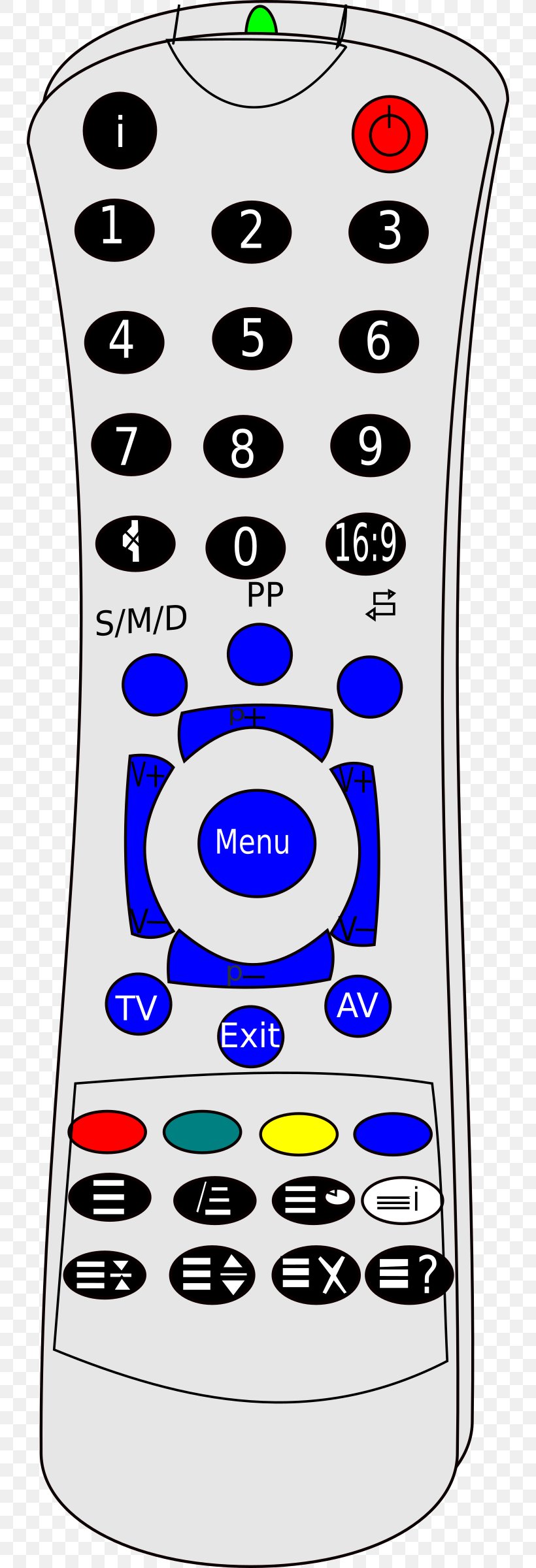 Remote Controls Clip Art, PNG, 738x2400px, Remote Controls, Area, Controller, Drawing, Television Download Free