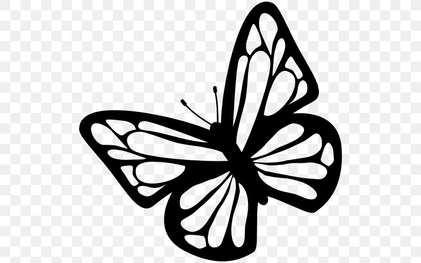Butterfly Clip Art, PNG, 512x512px, Butterfly, Arthropod, Artwork, Black And White, Brush Footed Butterfly Download Free