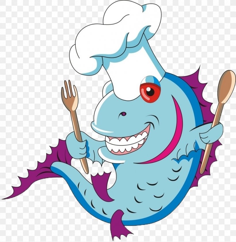 Fish Chef Food Illustration, PNG, 998x1024px, Watercolor, Cartoon, Flower, Frame, Heart Download Free