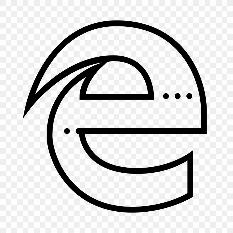 Microsoft Edge Web Browser, PNG, 1600x1600px, Microsoft Edge, Area, Black, Black And White, Brand Download Free