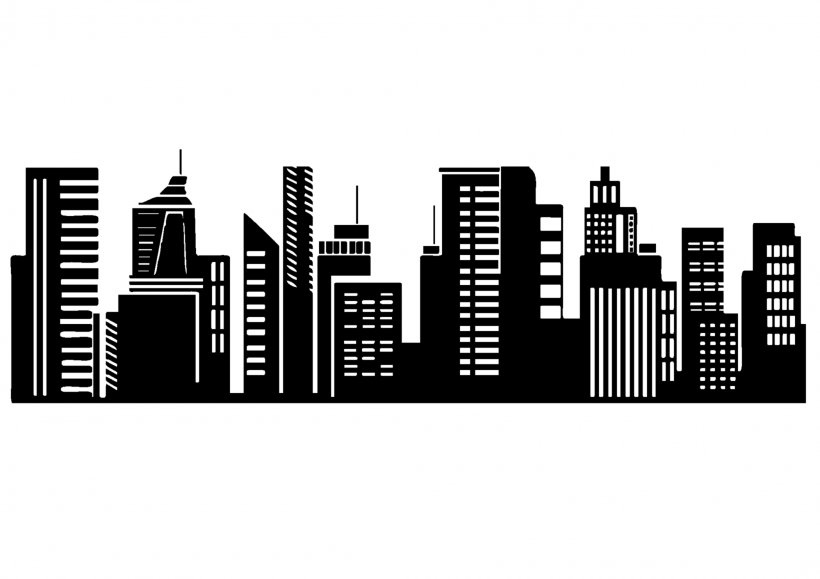 Skyline New York City Silhouette Sticker, PNG, 2100x1485px, Skyline, Black And White, Brand, City, Cityscape Download Free