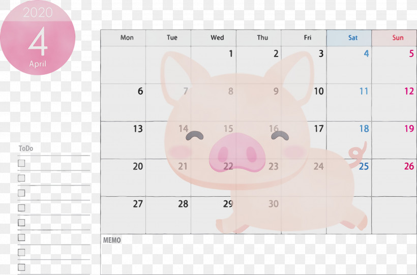 Pink Text Nose Line Snout, PNG, 3000x1982px, 2020 Calendar, April 2020 Calendar, April Calendar, Line, Nose Download Free
