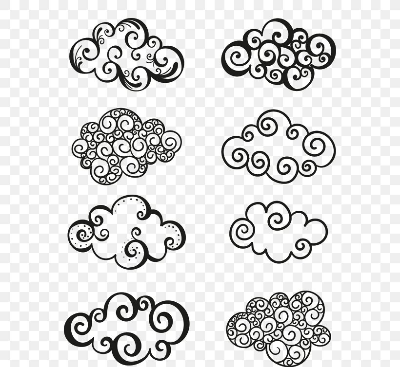 Cloud, PNG, 800x754px, Cloud, Area, Black And White, Body Jewelry, Coreldraw Download Free