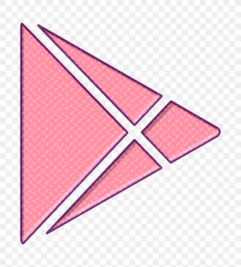 Googleplay Icon, PNG, 1124x1244px, Googleplay Icon, Paper, Paper Product, Pink, Triangle Download Free