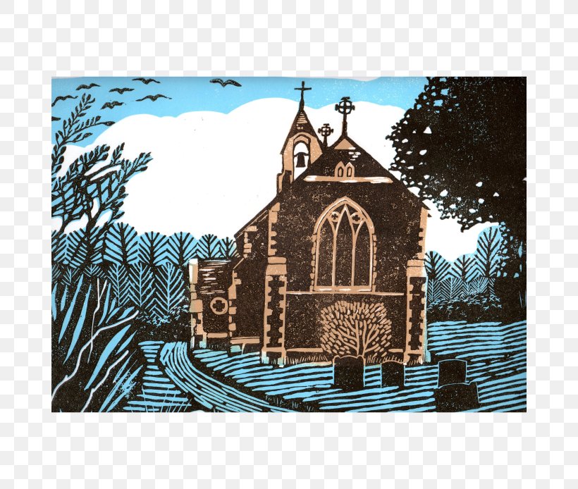 Linocut Printmaking Chapel Printing Graphic Design, PNG, 674x694px, Linocut, Art, Building, Chapel, Church Download Free