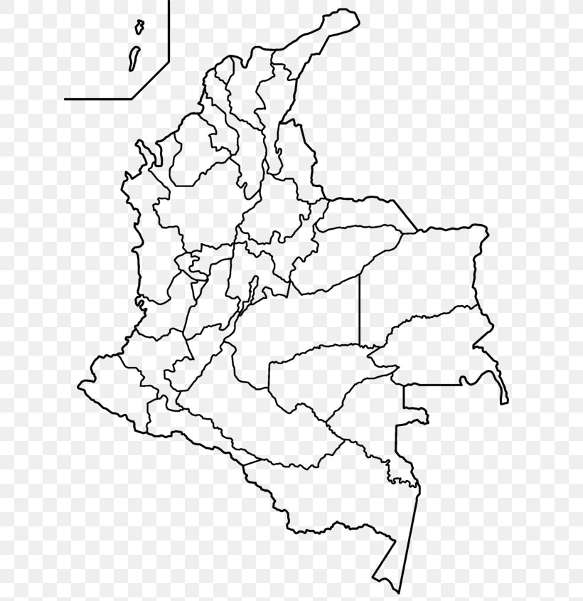 Departments Of Colombia La Guajira Department Bolívar Department Blank Map, PNG, 640x845px, Departments Of Colombia, Area, Black And White, Blank Map, Colombia Download Free