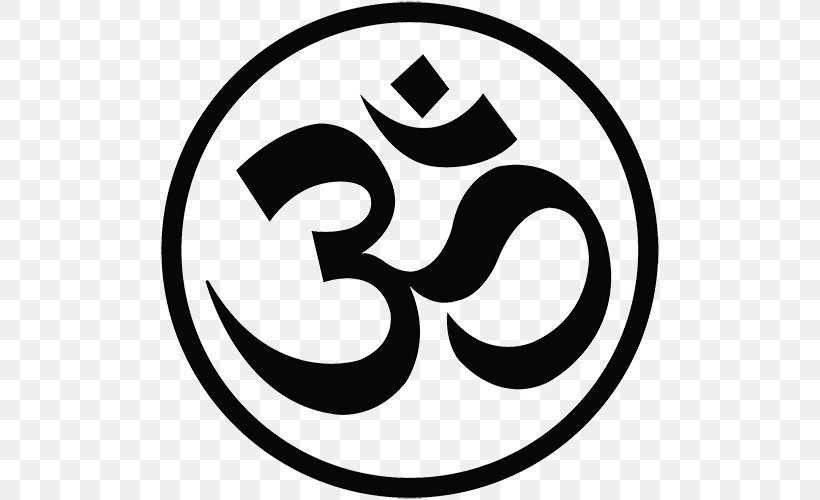 Om Yoga Symbol Mantra Hinduism, PNG, 500x500px, Yoga, Area, Black And White, Brand, Buddhism Download Free