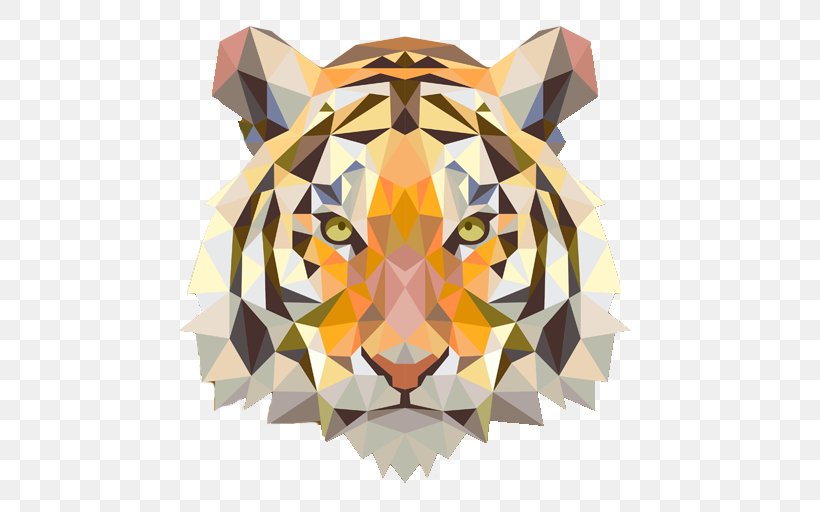 Tiger Geometry Felidae Triangle Shape, PNG, 512x512px, Tiger, Art, Big Cats, Dribbble, Felidae Download Free