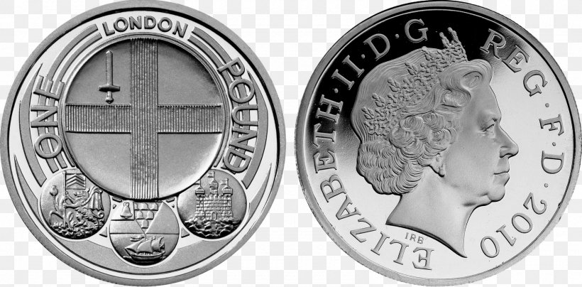 Dollar Coin One Pound Royal Mint Silver, PNG, 1600x790px, Coin, Black And White, City, City Of London, Currency Download Free