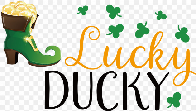 Lucky Ducky Patricks Day Saint Patrick, PNG, 3000x1702px, Patricks Day, Behavior, Green, Line, Logo Download Free