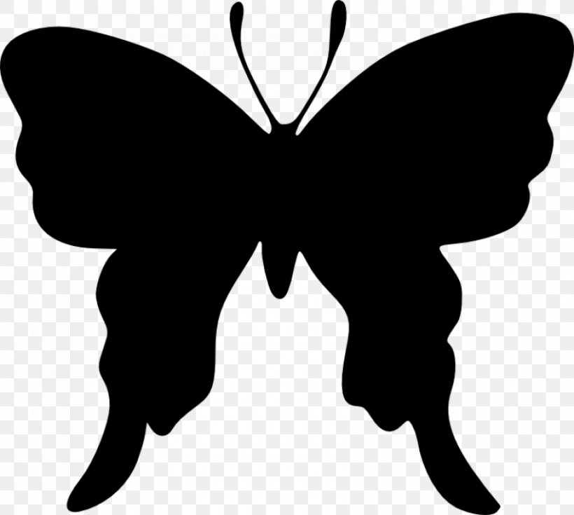 Brush-footed Butterflies Butterfly Silhouette Drawing Clip Art, PNG, 850x762px, Brushfooted Butterflies, Black And White, Brush Footed Butterfly, Butterfly, Drawing Download Free