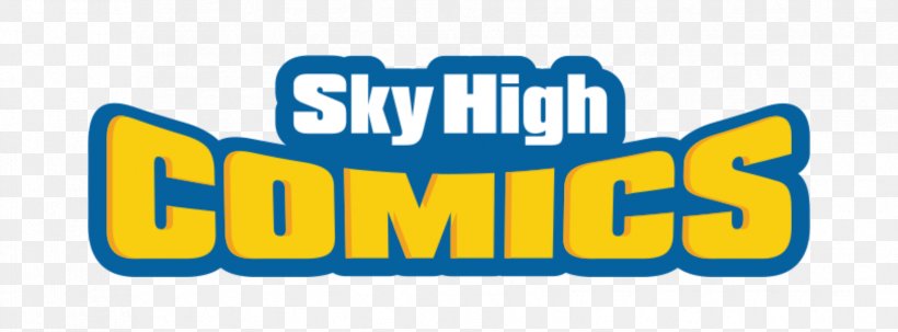 Sky High Comics Logo Comic Book Brand, PNG, 1702x630px, Logo, Area, Blue, Brand, Collectible Card Game Download Free