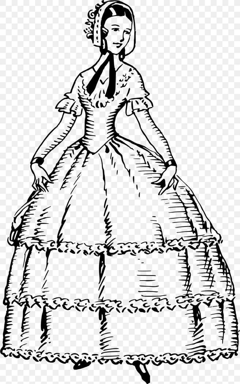 Gown Line Art Clothing Clip Art, PNG, 1503x2399px, Gown, Art, Artwork, Black And White, Clothing Download Free