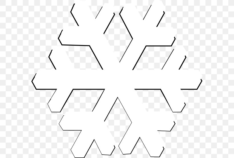 Snowflake Clip Art, PNG, 600x554px, Snowflake, Area, Black, Black And White, Crystal Download Free