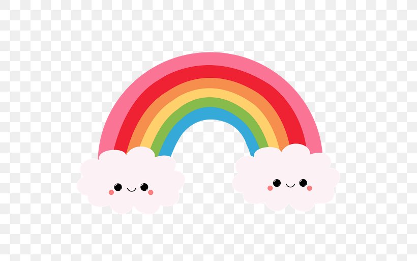 Rainbow Kawaii Cloud Color Sticker, PNG, 530x513px, Rainbow, Cloud, Color, Drawing, Fictional Character Download Free