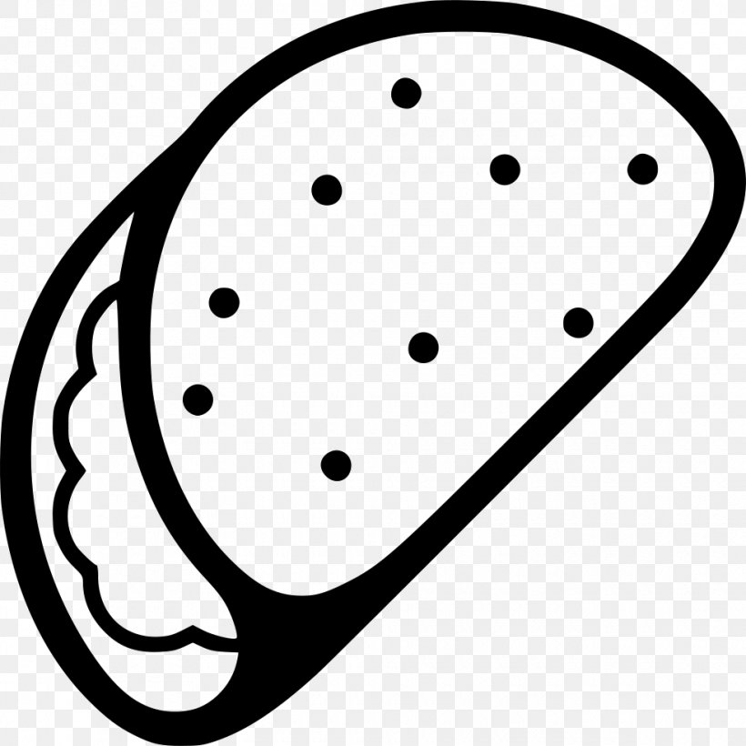 Taco Mexican Cuisine Clip Art, PNG, 980x980px, Taco, Black And White, Food, Line Art, Mexican Cuisine Download Free