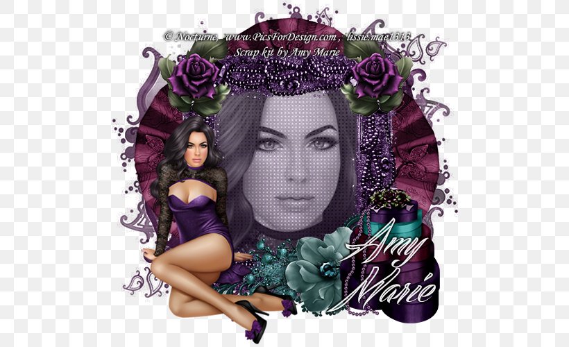 Rose Family Black Hair Purple, PNG, 500x500px, Rose Family, Album Cover, Black Hair, Hair, Magenta Download Free