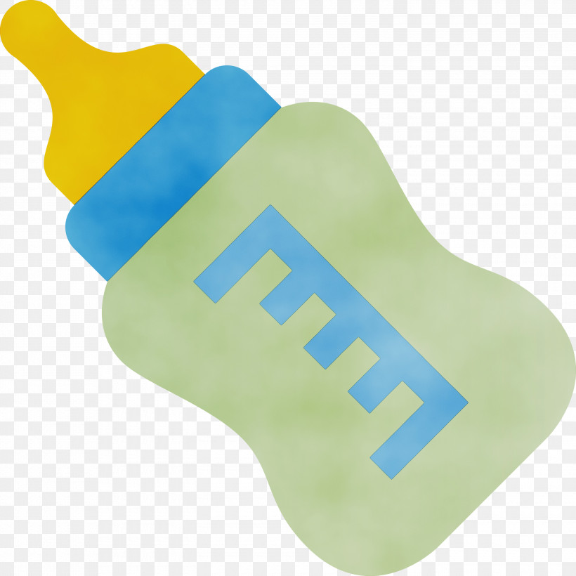 Blue Turquoise Yellow Baby Products, PNG, 3000x3000px, Baby Bottle, Baby Products, Blue, Paint, Turquoise Download Free