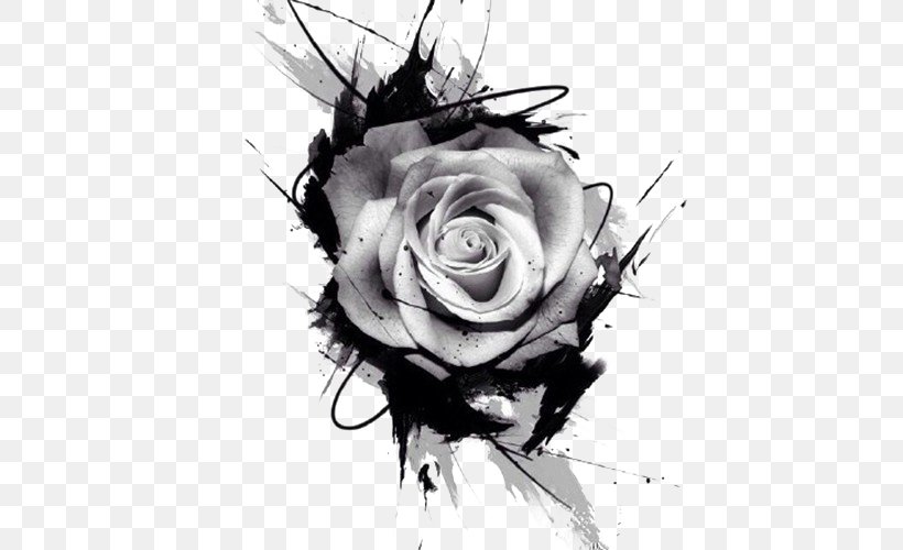 Tattoo Drawing Rose Pink, PNG, 500x500px, Tattoo, Arm, Black, Black And White, Black Rose Download Free