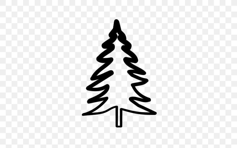 Evergreen Fir Drawing Tree Pine, PNG, 512x512px, Evergreen, Black And White, Christmas Decoration, Christmas Tree, Coloring Book Download Free