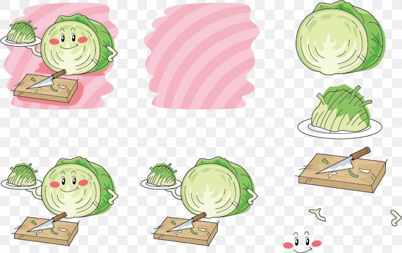 Vegetable Cabbage Q-version Illustration, PNG, 966x609px, Vegetable, Cabbage, Cartoon, Chinese Cabbage, Floral Design Download Free