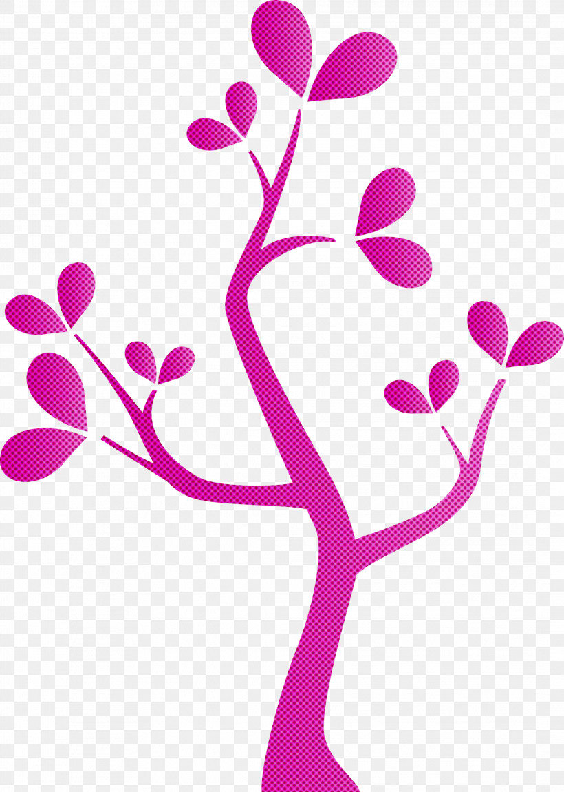 Pink Branch Pedicel Plant Plant Stem, PNG, 2139x3000px, Cartoon Tree, Abstract Tree, Branch, Flower, Magenta Download Free