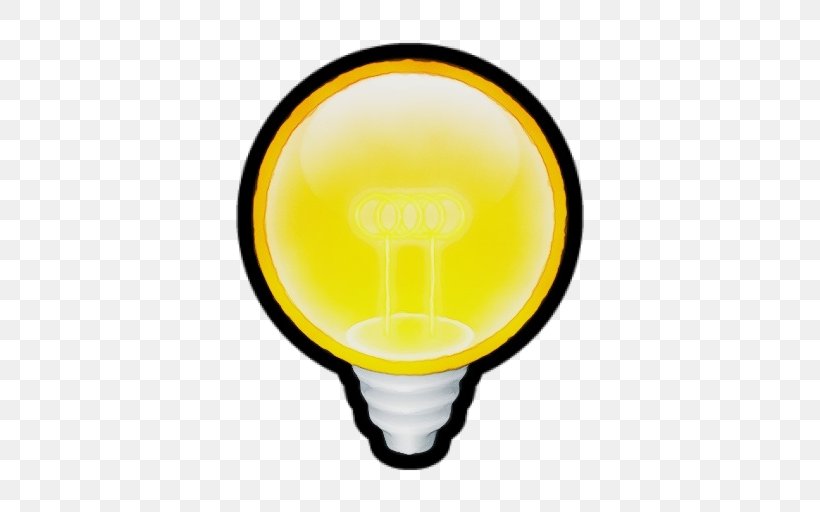 Light Bulb, PNG, 512x512px, Watercolor, Light Bulb, Paint, Wet Ink, Yellow Download Free