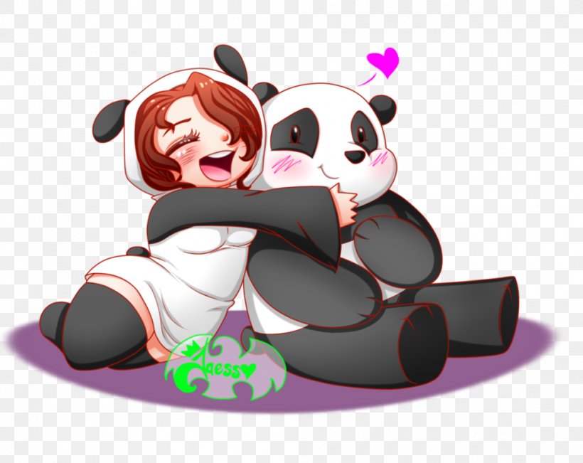 Giant Panda Bear Fan Art Cartoon, PNG, 1003x797px, Watercolor, Cartoon, Flower, Frame, Heart Download Free